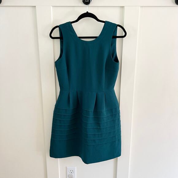 Madewell Midnight Spruce Teal Green Fit and Flare Sleeveless Dress Size 4 - Picture 2 of 8